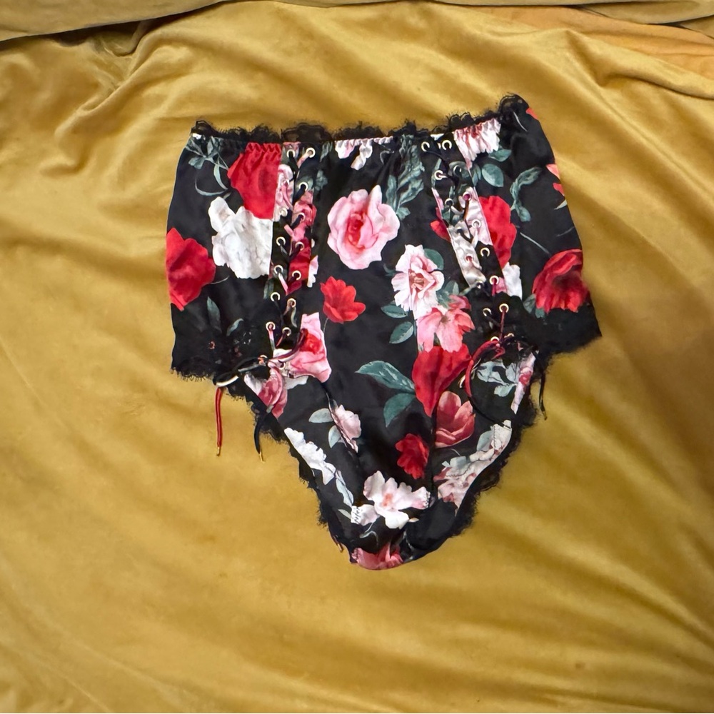 Victoria's Secret Red and Pink Floral Underwear